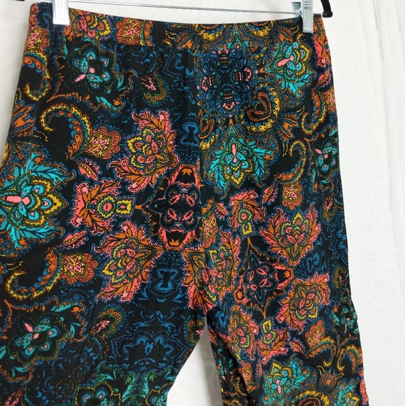 H&M Beachy Printed Palazzo Pants Sz 8 - Picture 3 of 7